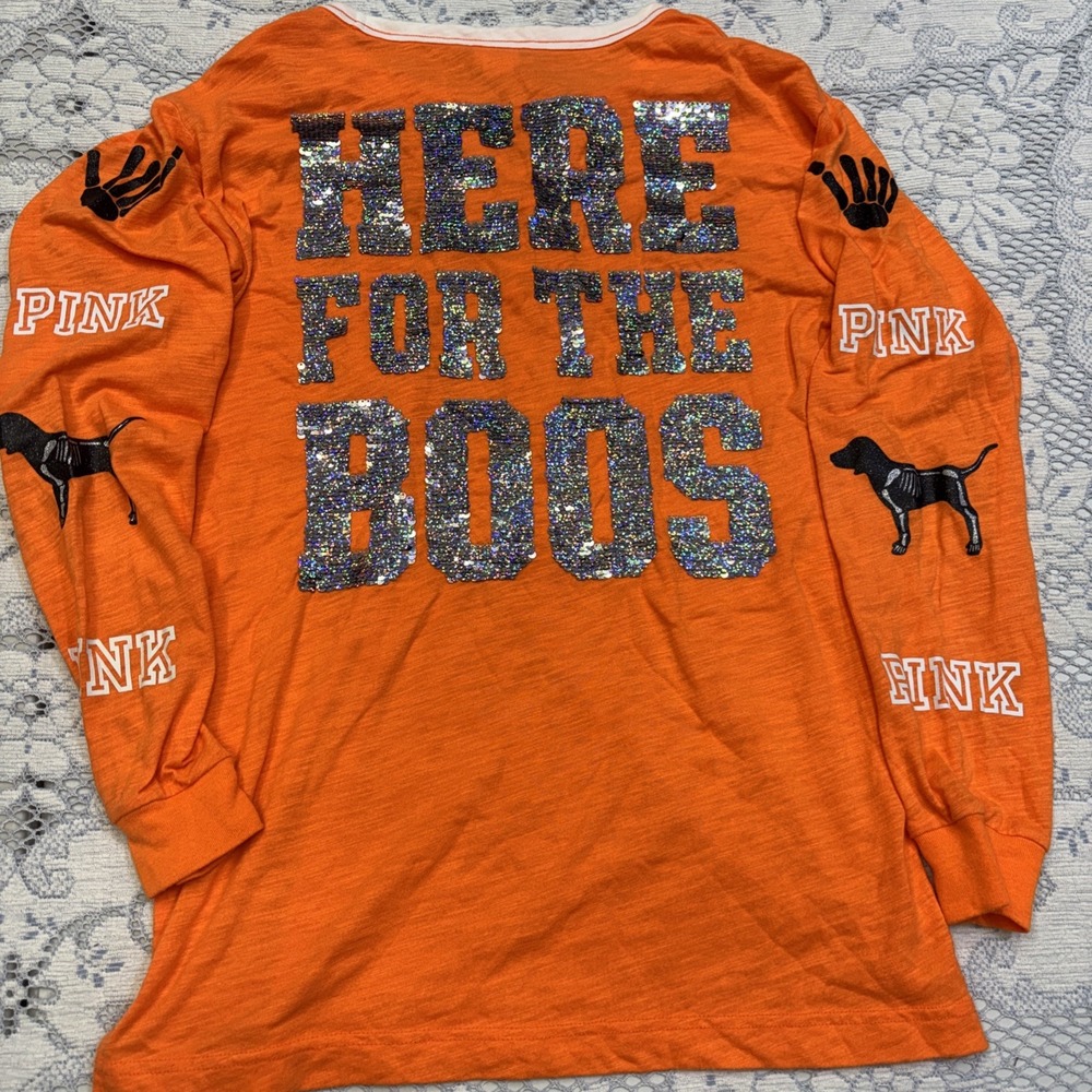 Victoria's Secret Pink Brand Shirt- Here For The Boos Size XS Halloween